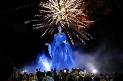  CIDREIRA, RS, BRASIL, 02-02-2016: Caminhada e inauguração da estátua de Iemanjá em Cidreira. (Foto: Mateus Bruxel / Agência RBS)