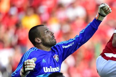  PORTO ALEGRE, RS, BRASIL,12-10-2014:Brasileirão - 28ª rodada, Inter x Fluminense no estádio Beira-rio.(FOTO:RICARDO DUARTE/AGENCIA RBS)Goleiro Cavalieri e jogador Wellington Paulista