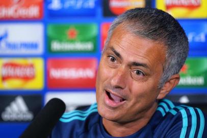 Chelseas Portuguese manager Jose Mourinho gives a press conference at Chelseas training ground, in Stoke DAbernon, near London, on September 15, 2015, ahead of the teams forthcoming UEFA Champions League group G football match against Maccabi Tel Aviv.     AFP PHOTO / GLYN KIRK