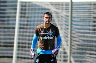  PORTO ALEGRE-RS-BRASIL- 24/03/2016- Treino do Grêmio- Goleiro Bruno Grassi no treino. FOTO FERNANDO GOMES/ZERO HORA.