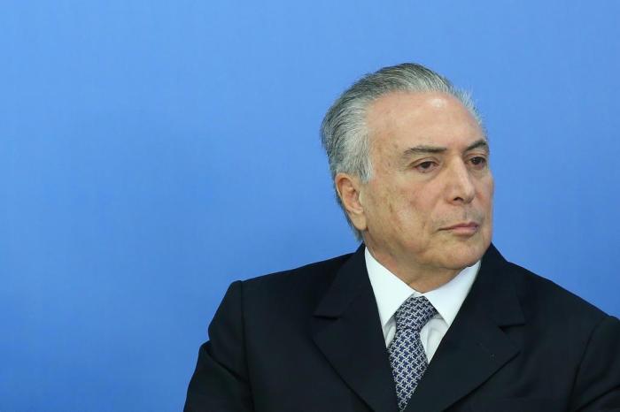 BrasÃ­lia- DF 08-05-2016  Presidente interino, Michel Temer durante encontro  Encontro com LÃ­deres Empresariais. Moreira Franco, Henrique Meirelles, Padilha, Marcos Pereira e Skaf. Meirelles durante discurso do presidente da FIESP,  Paulo Skaf.
Foto Lula Marques/