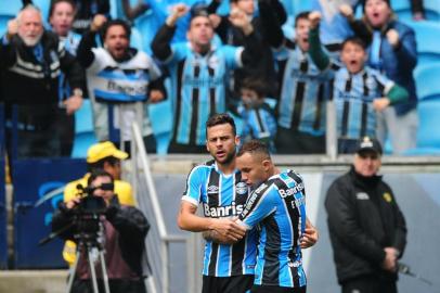  PORTO ALEGRE, RS, BRASIL - Grêmio recebe o Figueirense na Arena Porto Alegrense. Partida válida pela 14ª rodada do Brasileirão. (FOTO: DIEGO VARA/AGÊNCIA RBS)