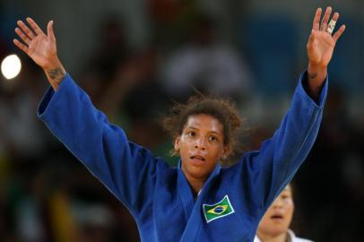  RIO DE JANEIRO, RS, BRASIL 08/08/2016 -  Rafaela Silva vence no judô e conquista o primeiro ouro do Brasil. (FOTO: DIEGO VARA/AGÊNCIA RBS).