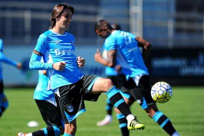  PORTO ALEGRE, RS, BRASIL - 23.08.2016 : Grêmio realiza o último treino no CT Luiz Carvalho antes da viagem para o Paraná, para enfrentar o Atlético-PR pelas oitavas de final da Copa do Brasil. (FOTO: BRUNO ALENCASTRO/AGÊNCIA RBS, Editoria Esportes)