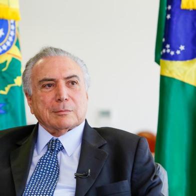 Presidente interino Michel Temer concede entrevista para veículos da RBS em Brasília. Carolina Bahia e Guilherme Mazui