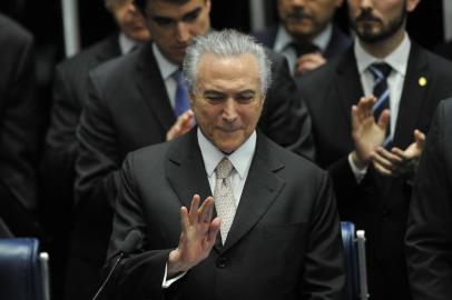  BRASÍLIA, DF, BRASIL 31/08/2016 -  Presidente Michel Temer durante juramento em  sua posse no Senado Federal.