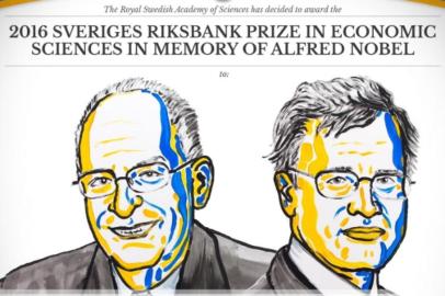 O britânico-americano Oliver Hart e o finlandês Bengt Holmstrom foram anunciados nesta segunda-feira como os vencedores do prêmio Nobel de Economia por seus trabalhos sobre a teoria do contrato.¿ Os premiados deste ano desenvolveram a teoria do contrato, um amplo marco de análises dos múltiplos aspectos do contrato, como a remuneração dos executivos com base em sua performance, as franquias, os pagamentos nos seguros ou a privatização do setor público ¿ explicou o júri.