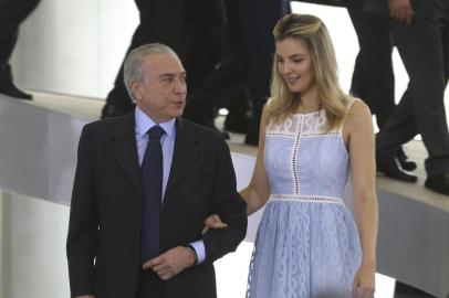 Brasília - O presidente Michel Temer e a primeira-dama Marcela Temer chegam ao Palácio do Planalto para o lançamento do Programa Criança Feliz (Antonio Cruz/Agência Brasil)