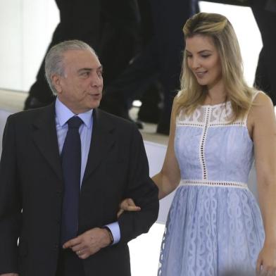 Brasília - O presidente Michel Temer e a primeira-dama Marcela Temer chegam ao Palácio do Planalto para o lançamento do Programa Criança Feliz (Antonio Cruz/Agência Brasil)