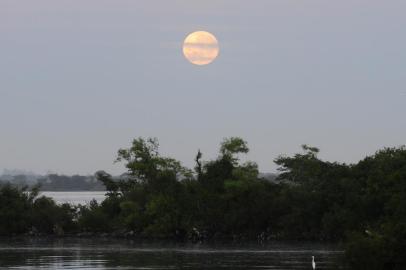  PORTO ALEGRE,RS, BRASIL - 14-11-2016 - Amanhecer em Porto Alegre. Superlua passeia pelo céu da capital. (FOTO: RONALDO BERNARDI/AGÊNCIA RBS)