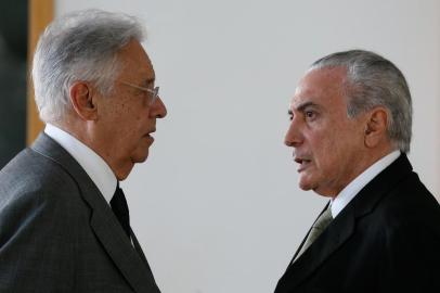 (Brasília - DF 25/11/2016) Presidente Michel Temer com o Ex-Presidente Fernando Henrique e com o Senador Aécio Neves após almoço com lideranças do PSDB no Palácio da Alvorada.Foto: Beto Barata/PR