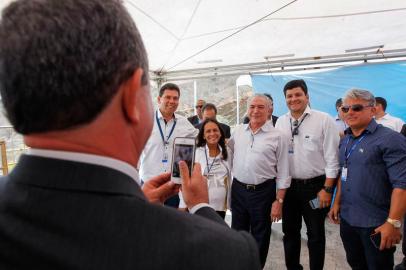 Michel Temer durante visita à Barragem de Jucazinho em PE