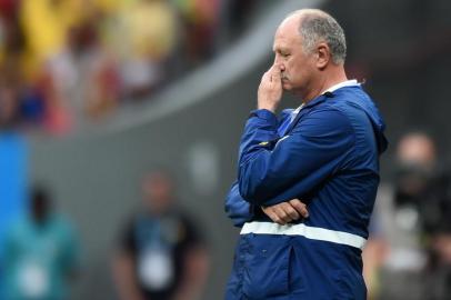 491932375

Brazil's coach Luiz Felipe Scolari reacts during the third place play-off football match between Brazil and Netherlands during the 2014 FIFA World Cup at the National Stadium in Brasilia on July 12, 2014.  AFP PHOTO / VANDERLEI ALMEIDA

Editoria: SPO
Local: Brasília
Indexador: VANDERLEI ALMEIDA
Secao: Soccer
Fonte: AFP
Fotógrafo: STF