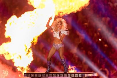 HOUSTON, TX - FEBRUARY 05: Musician Lady Gaga performs onstage during the Pepsi Zero Sugar Super Bowl LI Halftime Show at NRG Stadium on February 5, 2017 in Houston, Texas.   Christopher Polk/Getty Images/AFP