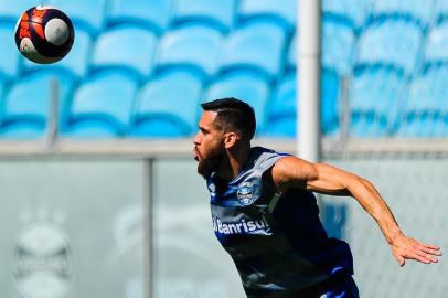  PORTO ALEGRE, RS, BRASIL - 07.04.2017 : Grêmio realiza último treino na véspera da partida contra o Veranópolis, pelas quartas de final do Campeonato Gaúcho. Na foto: jogador Marcelo Oliveira. (FOTO: BRUNO ALENCASTRO/AGÊNCIA RBS, Editoria Esporte)