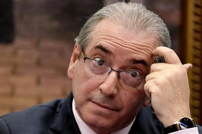  Brazilian deputy Eduardo Cunha, former president of the Lower House of Congress, is pictured during the session of the Committee on Constitution and Justice, in Brasilia on July 12, 2016.The once powerful speaker of Brazils lower house of Congress Eduardo Cunha was sentenced on March 30, 2017 to 15 years in prison in a landmark for the countrys battle against rampant, high-level corruption.  / AFP PHOTO / EVARISTO SAEditoria: POLLocal: BrasíliaIndexador: EVARISTO SASecao: parliamentFonte: AFPFotógrafo: STF