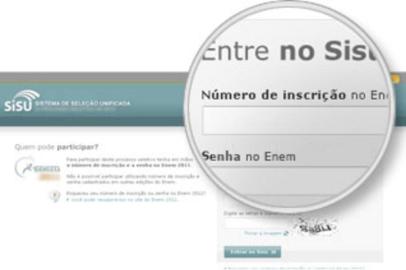 Passo 1 da inscrição no Sisu. 