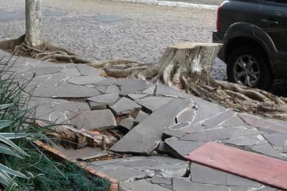 Há um mês, uma árvore na Rua Doutor Raul Moreira, bairro Cristal, zona sul de Porto Alegre, pendeu para o meio da rua, fazendo com que as raízes do vegetal estragassem a calçada e abrissem o esgoto. Desde aquele dia, moradores relatam que precisam conviver diariamente com cheiro ruím e passar pelo meio da rua ao transitarem pelo local.