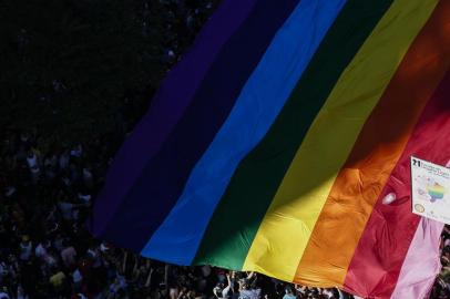  

Revelers take part in the 21st Gay Pride Parade, whose theme is "Secular State", in Sao Paulo, Brazil on June 18, 2017.  / AFP PHOTO / Miguel SCHINCARIOL

Editoria: SOI
Local: Sao Paulo
Indexador: MIGUEL SCHINCARIOL
Secao: national or ethnic minority
Fonte: AFP
Fotógrafo: STR