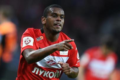 Football. Russian Premier League. Spartak vs. Ural3082990 04/25/2017 Spartak player Lucas Fernando celebrates a goal at the Russian Premier Football League championship's 25th round match between FC Spartak Moscow and FC Ural Yekaterinburg. Alexander Vilf/SputnikLocal: MoscowIndexador: Alexander VilfSecao: SportsFonte: SputnikFotógrafo: STF