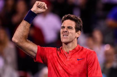 MONTREAL, QC - AUGUST 07: Juan Martin del Potro of Argentina reacts after defeating John Isner of the United States 7-5, 7-5 during day four of the Rogers Cup presented by National Bank at Uniprix Stadium on August 7, 2017 in Montreal, Quebec, Canada.   Minas Panagiotakis/Getty Images/AFP MONTREAL, QC - AUGUST 07: General view of centre court during the match between John Isner of the United States and Juan Martin del Potro of Argentina on day four of the Rogers Cup presented by National Bank at Uniprix Stadium on August 7, 2017 in Montreal, Quebec, Canada.   Minas Panagiotakis/Getty Images/AFP