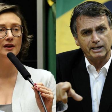 Montagem de fotos da deputada Maria do Rosário e do deputado Jair Bolsonaro