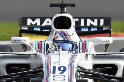 Williams Brazilian driver Felipe Massa drives during the third practice session at the Spa-Francorchamps circuit in Spa on August 26, 2017 ahead of the Belgian Formula One Grand Prix. / AFP PHOTO / John THYS