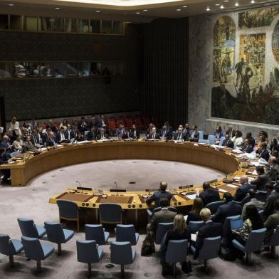 NEW YORK, NY - SEPTEMBER 11: Members of the United Nations Security Council meet concerning North Korea at UN headquarters, September 11, 2017 in New York City. The Security Council unanimously approved new sanctions on North Korea. The United States softened its demands for tougher measures, including removing its demand for a full oil embargo, in a bid to win support from Russia and China.   Drew Angerer/Getty Images/AFP