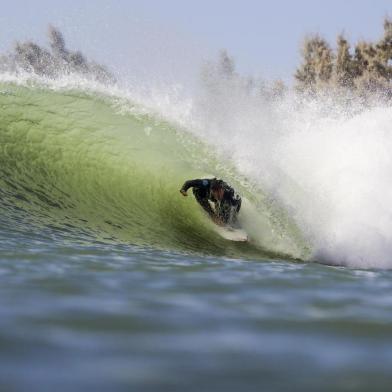 PICTURED: Gabriel Medina (BRA) surfing in the Test Event at Kelly Slater¿s Surf Ranch.
This is a hand-out image from the Association of Surfing Professionals LLC (World Surf League) for editorial use only. No commercial rights are granted to the Images in any way. The Images are provided on an as is basis and no warranty is provided for use of a particular purpose. Rights to individuals within the Images are not provided. The copyright is owned by World Surf League. Sale or license of the Images is prohibited. ALL RIGHTS RESERVED.