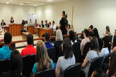  CAXIAS DO SUL, RS, BRASIL (22/09/2017). Eduardo Farenzena. Juiza Milene Dal Bó preside sessão de júri com o réu Eduardo Farenzena.   (Roni Rigon/Pioneiro).