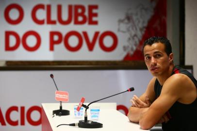  

PORTO ALEGRE,  RS, BRASIL, 25-09-2017. Leandro Damião, jogador do Inter, presta entrevista coletiva no Beira-Rio. (LAURO ALVES/AGÊNCIA RBS)