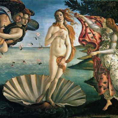 obra O Nascimento de Venus, de Sandro Botticelli