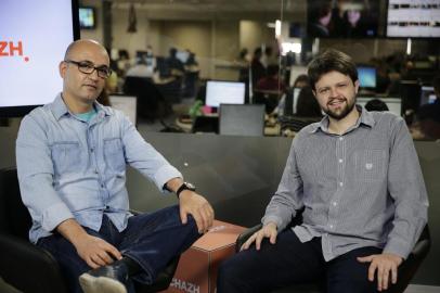  PORTO ALEGRE, RS, BRASIL, 20-10-2017: Jornalistas Leonardo Oliveira e André Baibich, no programa Central do Torcedor de GaúchaZH (FOTO FÉLIX ZUCCO/AGÊNCIA RBS, Editoria de Esportes).