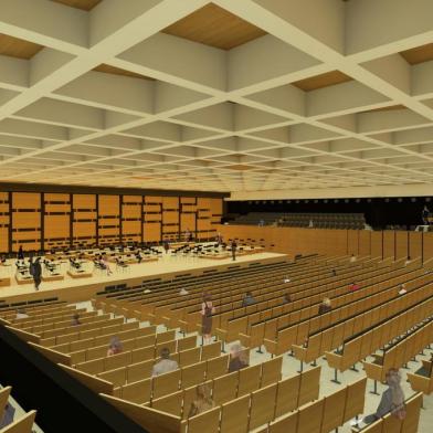 Renderização do projeto da Casa da Música da Ospa, a sala de concerto que será no Centro Administrativo do Estado.