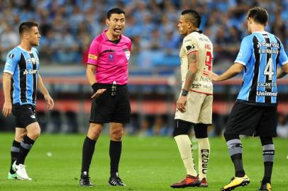  

PORTO ALEGRE, RS, BRASIL, 01.11.2017. Grêmio enfrenta o Barcelona-EQU pela semifinal da Libertadores da América na Arena.

Foto: Lauro Alves/Agência RBS