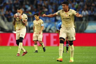  

PORTO ALEGRE, RS, BRASIL, 01.11.2017. Grêmio enfrenta o Barcelona-EQU pela semifinal da Libertadores, na Arena, em Porto Alegre.

Foto: Félix Zucco/Agência RBS