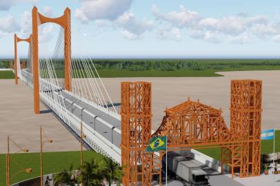  imagens do projeto da Ponte Internacional Porto Xavier/San Javier, produzidas pela equipe da Oito Arquitetura e Sustentabilidade.