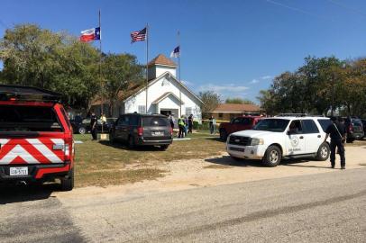 The area around a site of a mass shooting is taped out in Sutherland Springs

The area around a site of a mass shooting is taped out in Sutherland Springs, Texas, U.S., November 5, 2017, in this picture obtained via social media. MAX MASSEY/ KSAT 12/via REUTERS THIS IMAGE HAS BEEN SUPPLIED BY A THIRD PARTY. MANDATORY CREDIT.NO RESALES. NO ARCHIVES ORG XMIT: UGC005
Local: SUTHERLAND SPRINGS ;TX ;United States