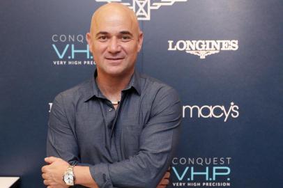 NEW YORK, NY - NOVEMBER 07: Longines Ambassador of Elegance, Andre Agassi appears at Macys Herald Square for the U.S. launch of the Conquest V.H.P. on November 7th, 2017 in New York City.   Rob Kim/Getty Images for Longines/AFP