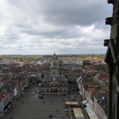 Vista de Delft a partir da torre da Nieuwe Kerk (Holanda).