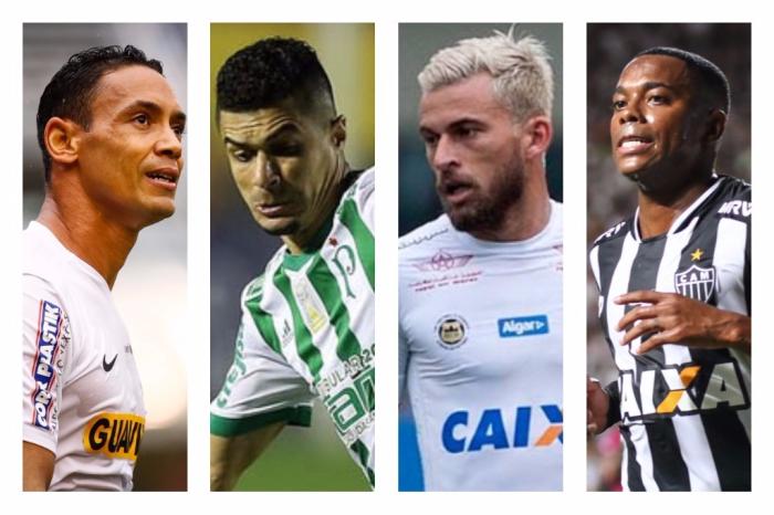 Montagem sobre fotos / Ricardo Saibun/Santos, Cesar Greco/Palmeiras, Ivan Storti/Santos e Bruno Cantini/Atlético-MG