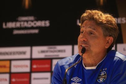  

PORTO ALEGRE, RS, BRASIL - 21/11/2017 - Coletiva do técnico Renato Portaluppi na véspera da primeira partida da final da Libertadores. (André Ávila/Agência RBS)