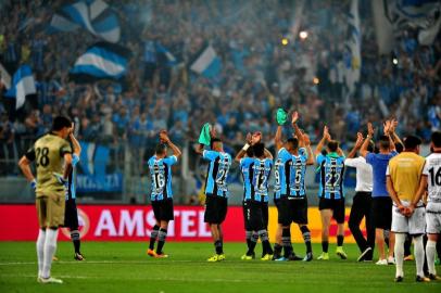  

PORTO ALEGRE, RS, BRASIL, 22.11.2017. Grêmio enfrenta o argentino Lanús, na primeira partida da final da Libertadores 2017, na Arena.

Foto: André Ávila/Agência RBS