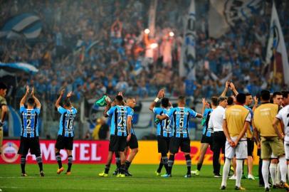  

PORTO ALEGRE, RS, BRASIL, 22.11.2017. Grêmio enfrenta o argentino Lanús, na primeira partida da final da Libertadores 2017, na Arena.

Foto: André Ávila/Agência RBS