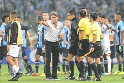  PORTO ALEGRE, RS, BRASIL, 22.11.2017. Grêmio enfrenta o argentino Lanús, na primeira partida da final da Libertadores 2017, na Arena.Foto: Félix Zucco/Agência RBS