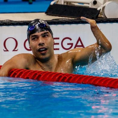 Rio de Janeiro, Brasil, 8 de Setembro. Daniel Dias CampeÃ£o da final dos 200m livre categoria S5 no EstÃ¡dio AquÃ¡tico OlÃ­mpico Jogos ParalÃ­mpicos do Rio de Janeiro. CrÃ©ditos: Heusi Action / Gabriel Heusi