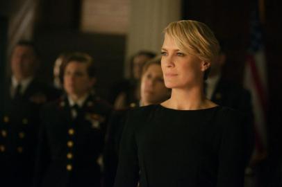 Robin Wright vive a ambiciosa Claire Underwood na série House of Cards.