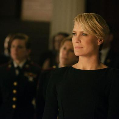 Robin Wright vive a ambiciosa Claire Underwood na série House of Cards.