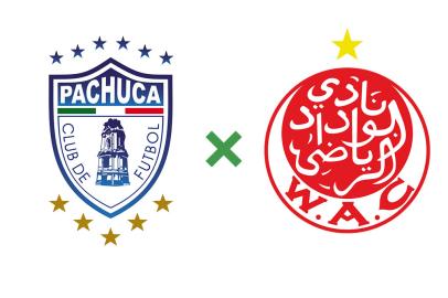 mundial de clubes, escudos, montagem, futebol, pachuca, wydad casablanca