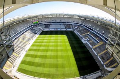  A view of the stands and the pitch of the Rostov Arena in the southern Russian city of Rostov-on-Don on September 21, 2017.The stadium will host five football matches of the 2018 FIFA World Cup. / AFP PHOTO / Mladen ANTONOVEditoria: SPOLocal: Rostov-on-DonIndexador: MLADEN ANTONOVSecao: soccerFonte: AFPFotógrafo: STF